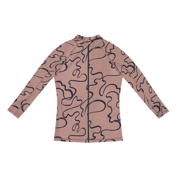 Cancer Council | Womens Swirl Long Sleeve Swim Jacket  | Flat | UPF50+ Protection