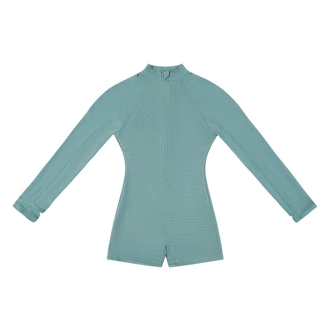 Cancer Council | Womens Sea Mist Boyleg One Piece | Flat | UPF50+ Protection