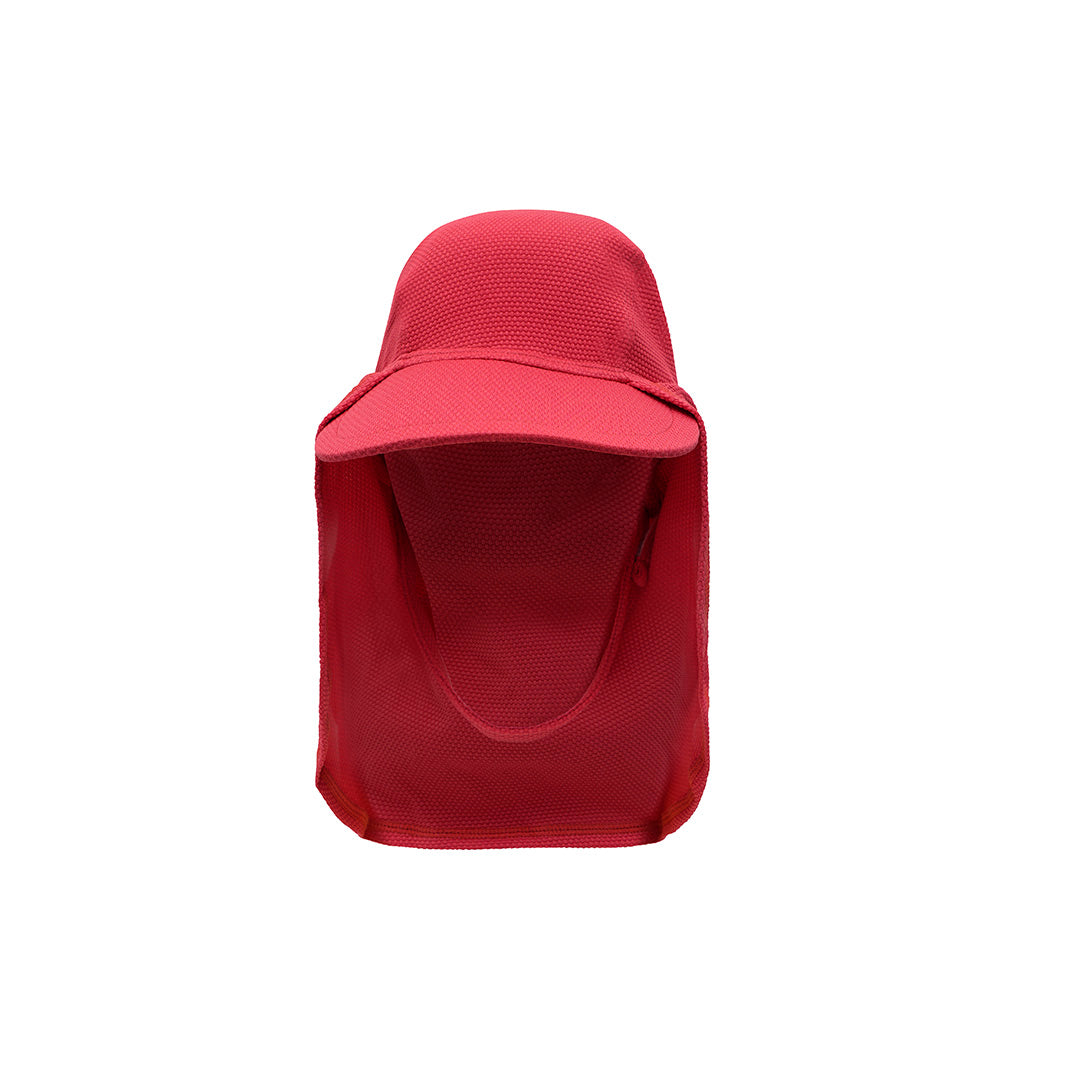 Cancer Council | Toddler Bow Legionnaire Swim Hat - Cardinal | Flat | UPF50+ Protection