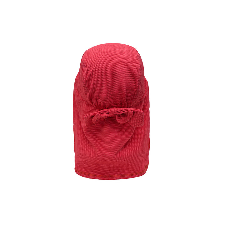 Cancer Council | Toddler Bow Legionnaire Swim Hat - Cardinal | Back | UPF50+ Protection