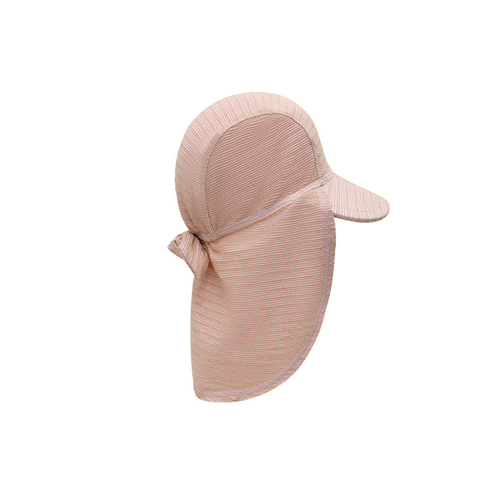 Cancer Council | Toddler Bow Legionnaire Swim Hat - Pink Lady | Side | UPF50+ Protection