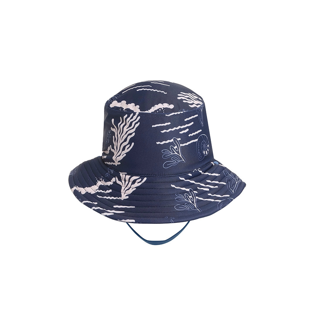 Cancer Council | Kids Coastal Reversible Bucket Hat | Angle | UPF50+ Protection