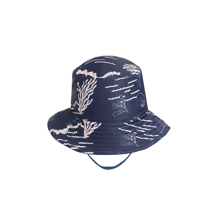 Cancer Council | Kids Coastal Reversible Bucket Hat | Angle | UPF50+ Protection