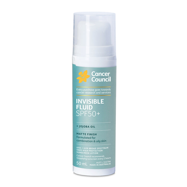Cancer Council Invisible Fluid SPF50+ 50ml - Front Tube
