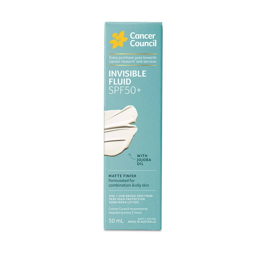 Cancer Council Invisible Fluid SPF50+ 50ml - Front Carton