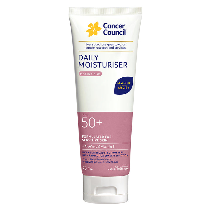Daily Moisturiser Matte SPF50+ 75ml - Front Tube