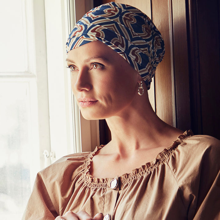 Cancer Council | Yoga Turban | Endless Shapes of Blue