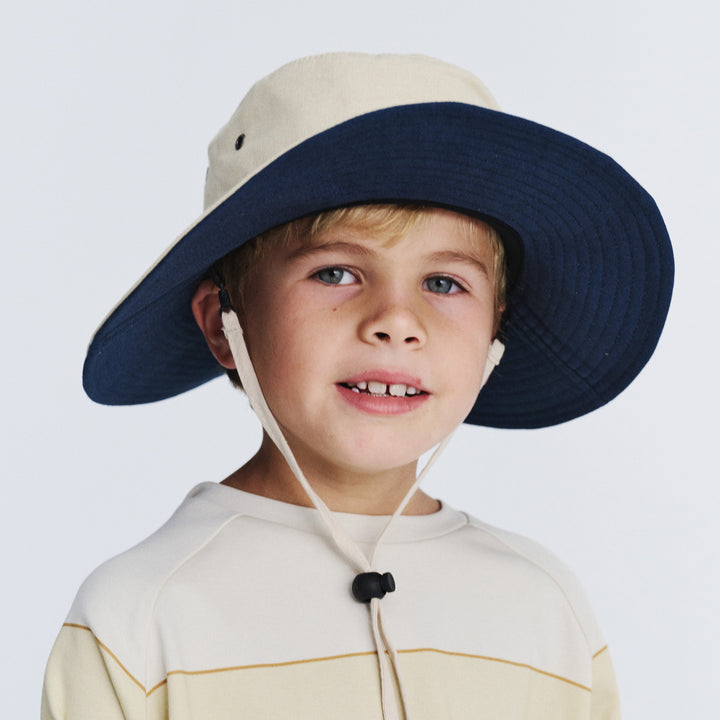 Cancer Council | Symonds Cricket Hat - Lifestyle | Beige/Navy | UPF50+ Protection