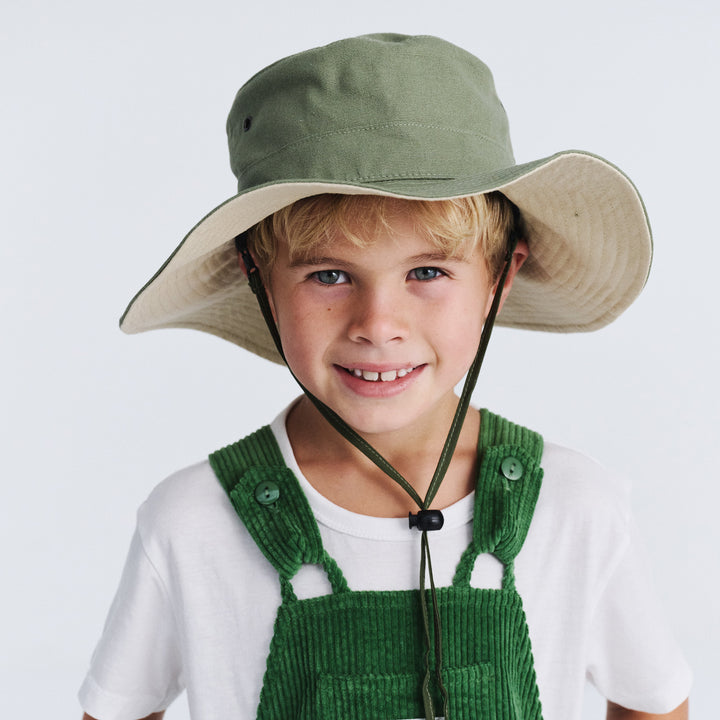Cancer Council | Symonds Cricket Hat - Lifestyle Front | Khaki/Beige | UPF50+ Protection