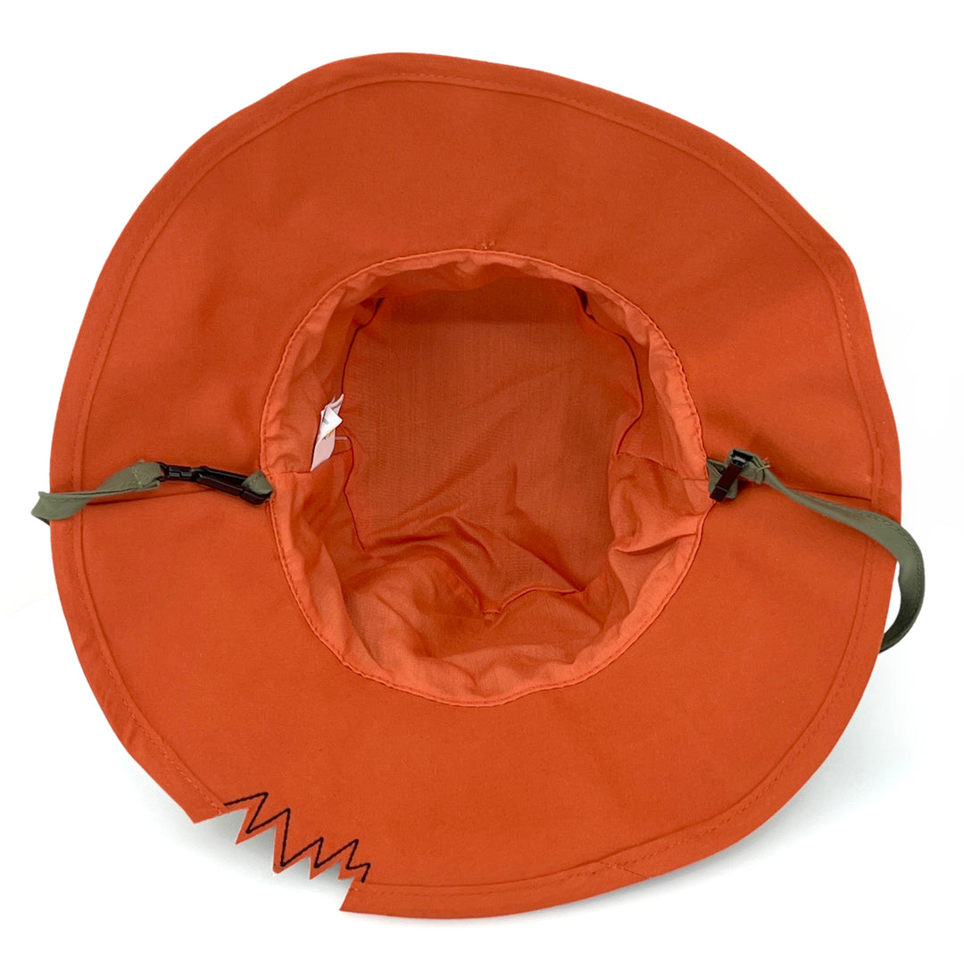Awesome wide brim hat detail showing Khaki Croc texture and stitching under brim