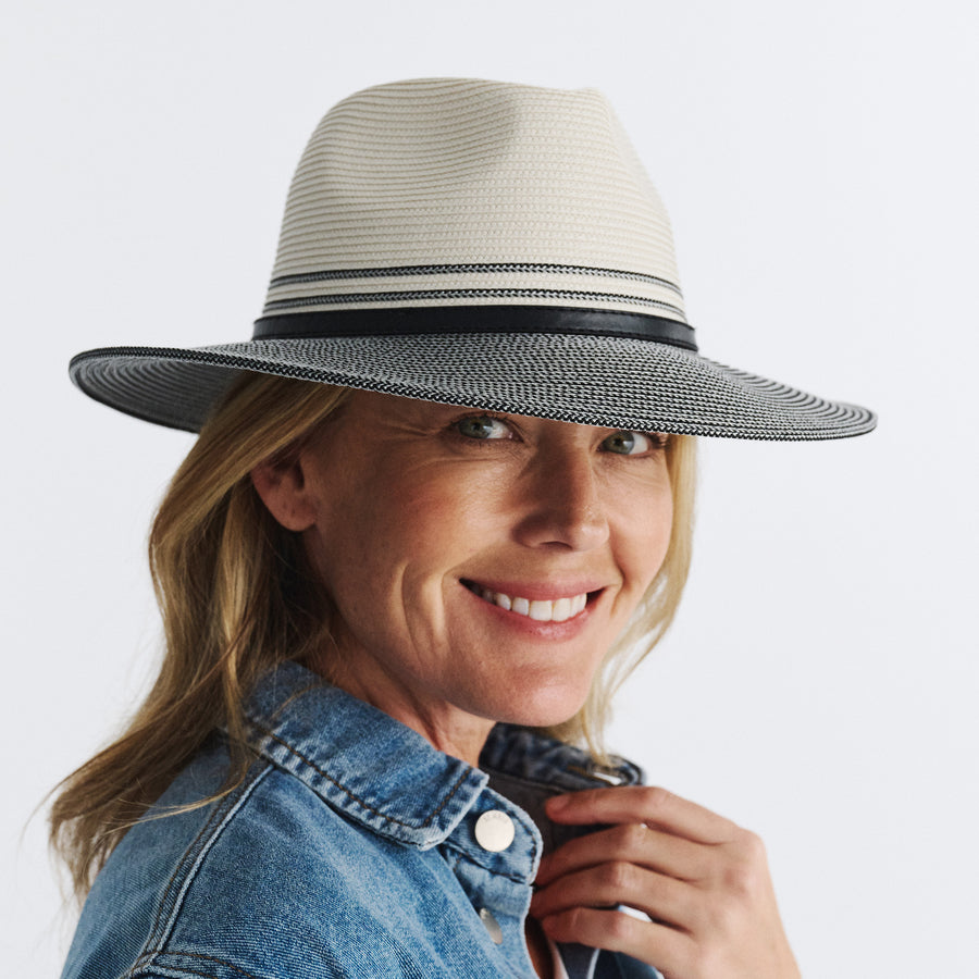Cancer Council | Heritage Town & Country Hat - Lifestyle | Ivory/Black | UPF50+ Protection