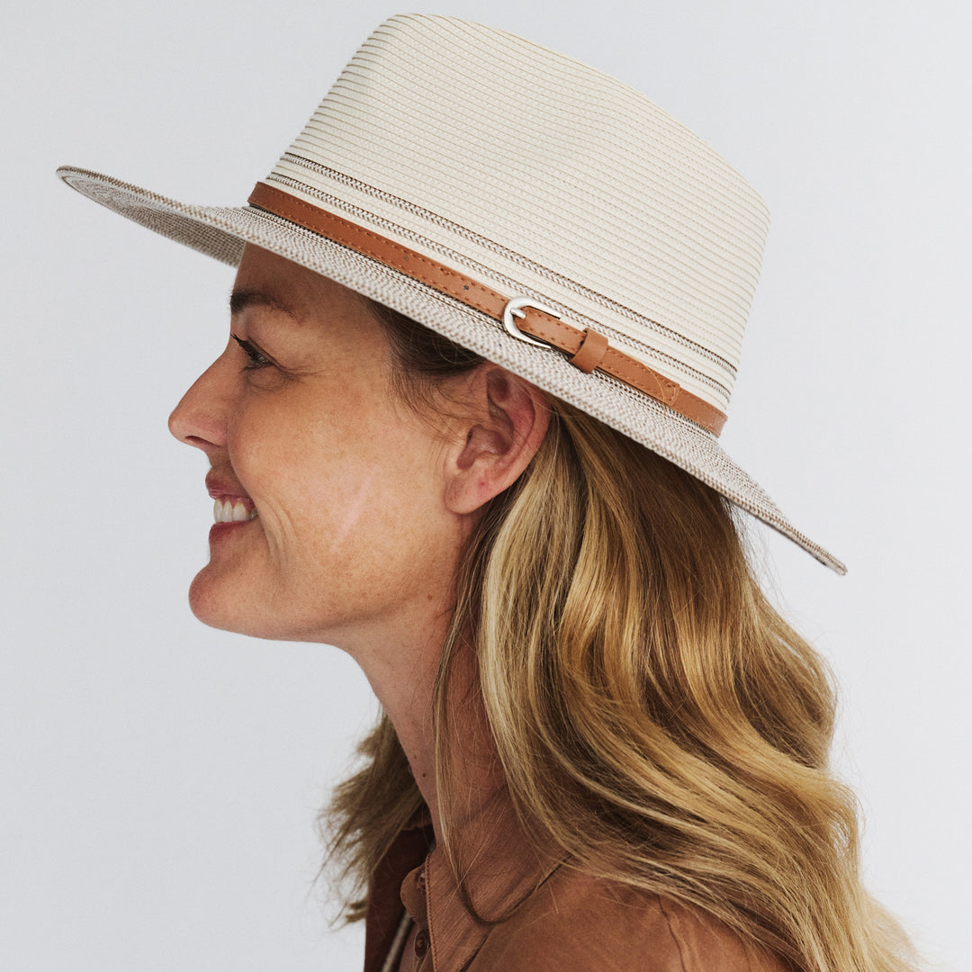 Cancer Council | Heritage Town & Country Hat - Side Profile | Ivory/Bronze | UPF50+ Protection