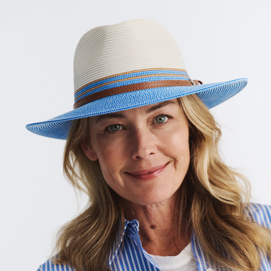 Cancer Council | Heritage Town & Country Hat - Lifestyle | Ivory/Ice Blue | UPF50+ Protection