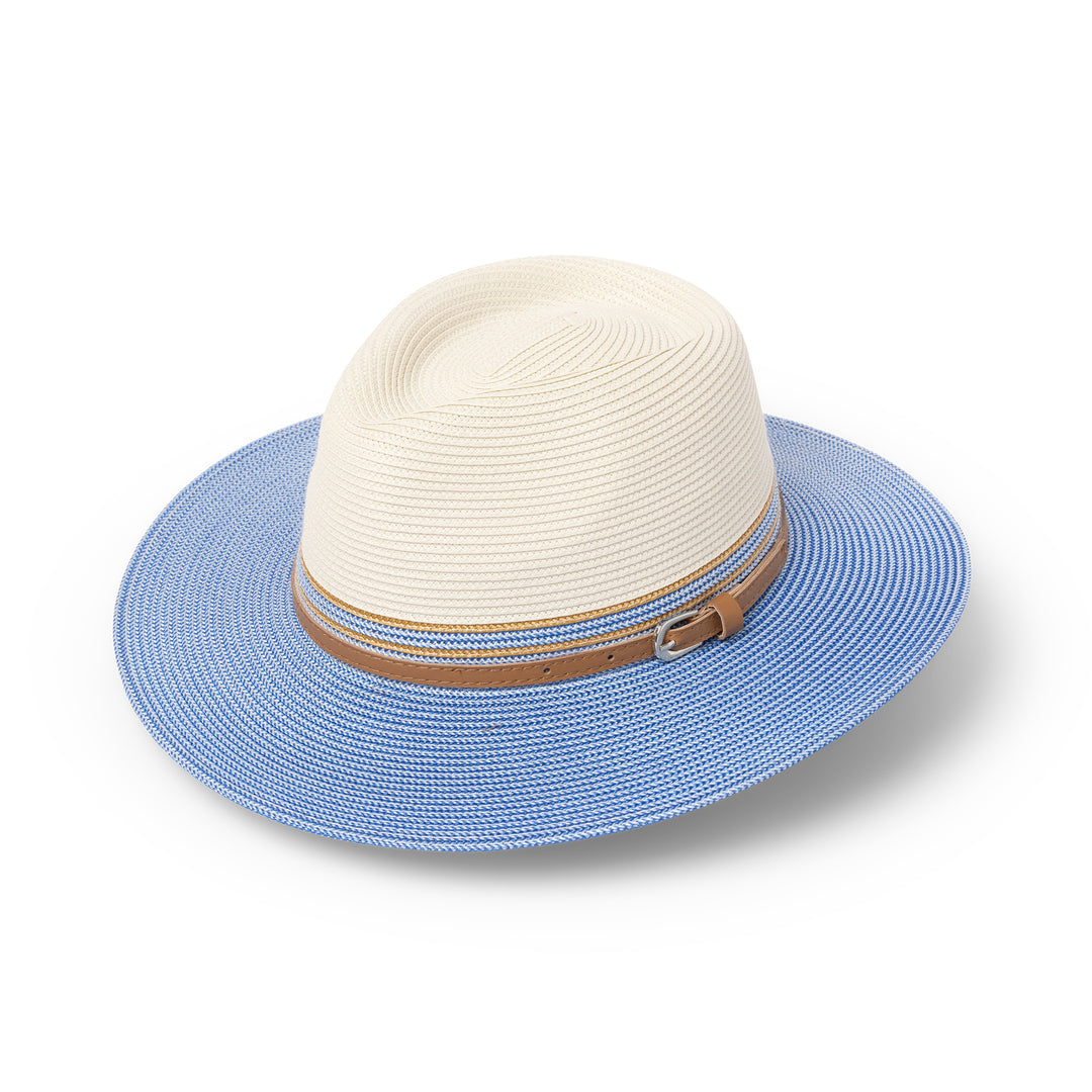 Cancer Council | Heritage Town & Country Hat - Angle | Ivory/Ice Blue | UPF50+ Protection
