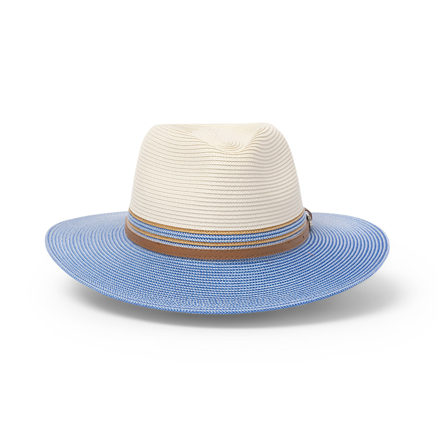 Cancer Council | Heritage Town & Country Hat - Flat | Ivory/Ice Blue | UPF50+ Protection