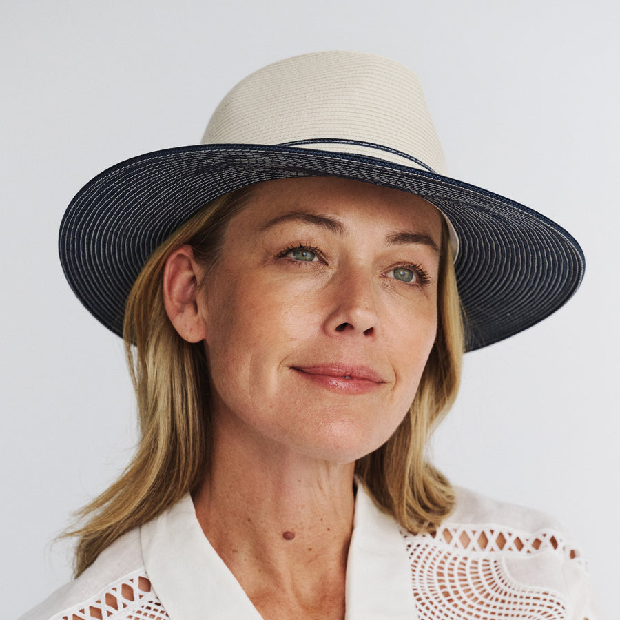 Cancer Council | Heritage Town & Country - Lifestyle | Ivory/Navy | UPF50+ Protection