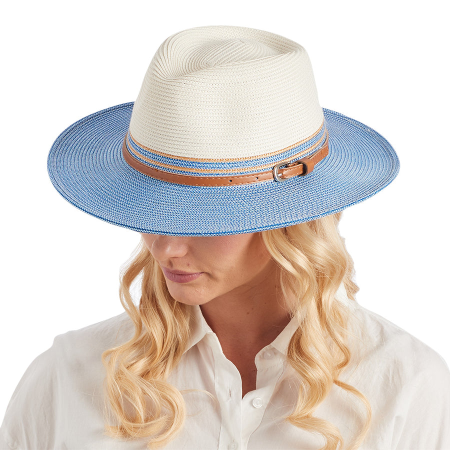 Heritage Town & Country Hat - Ivory/Ice Blue