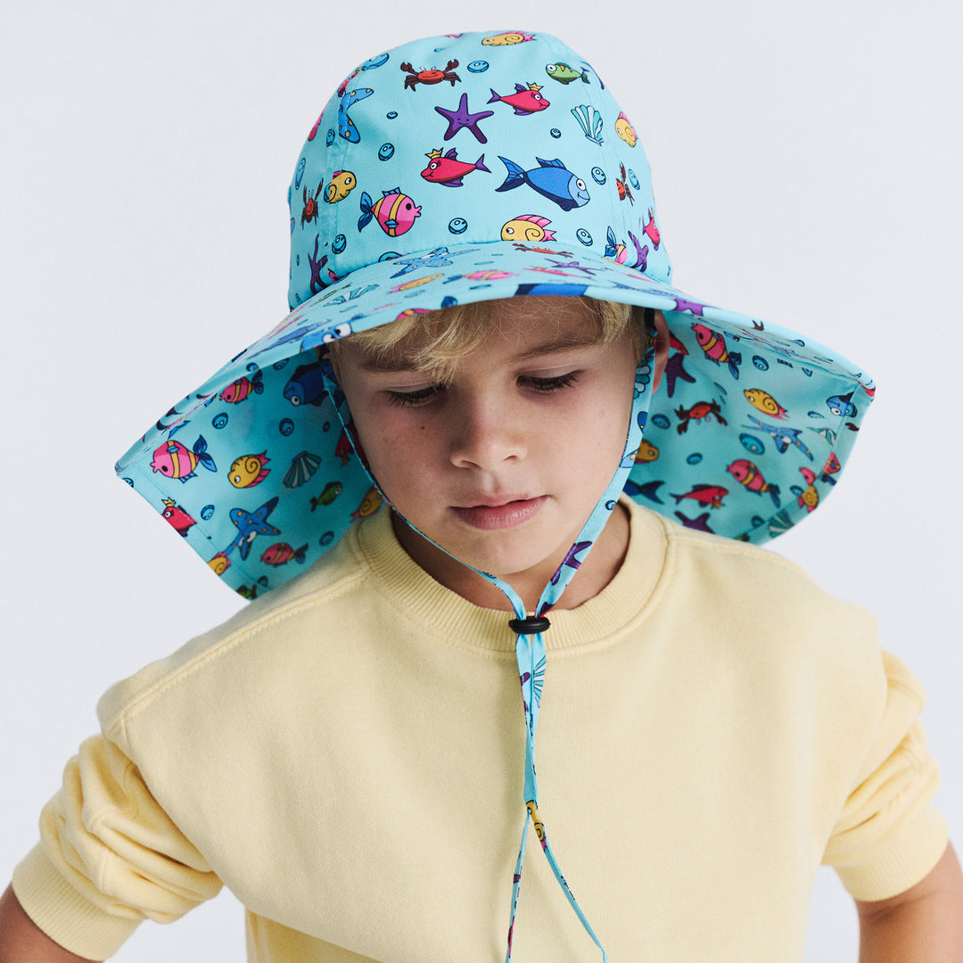 Cancer Council | Lonnie Bucket Hat - Model | Blue Aquatic | UPF50+ Protection