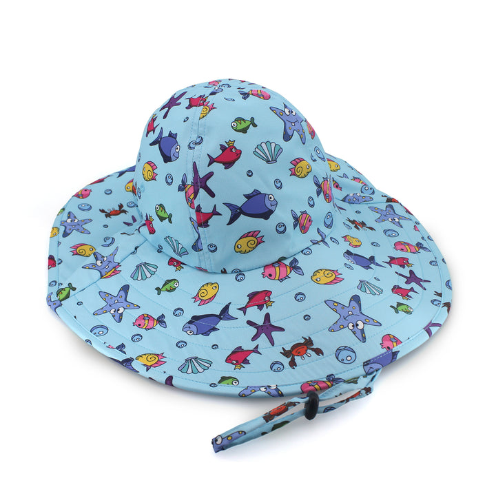 Cancer Council | Lonnie Bucket Hat - Angle | Blue Aquatic | UPF50+ Protection