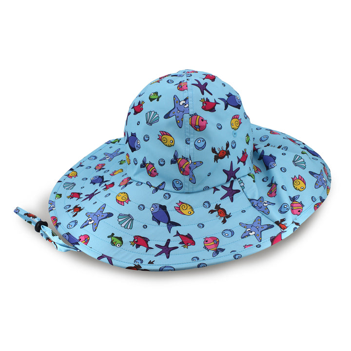 Cancer Council | Lonnie Bucket Hat - Flat | Blue Aquatic | UPF50+ Protection