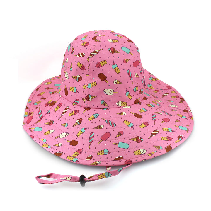 Cancer Council | Lonnie Bucket Hat - Angle | Pink Dinosaur | UPF50+ Protection