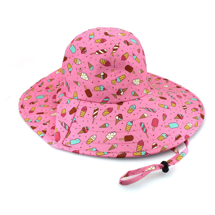 Cancer Council | Lonnie Bucket Hat - Side | Pink Dinosaur | UPF50+ Protection