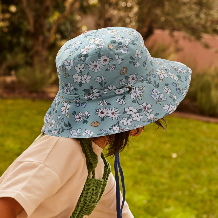 Cancer Council | Robin Bucket Hat - Lifestyle | Green Flowers | UPF50+ Protection
