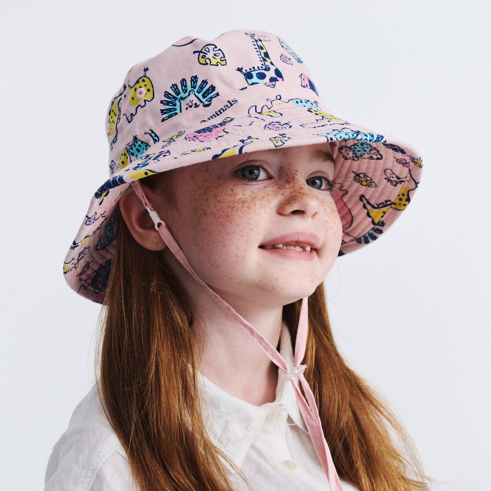Cancer Council | Darcy Bucket Hat - Lifestyle Side | Pink Zoo | UPF50+ Protection