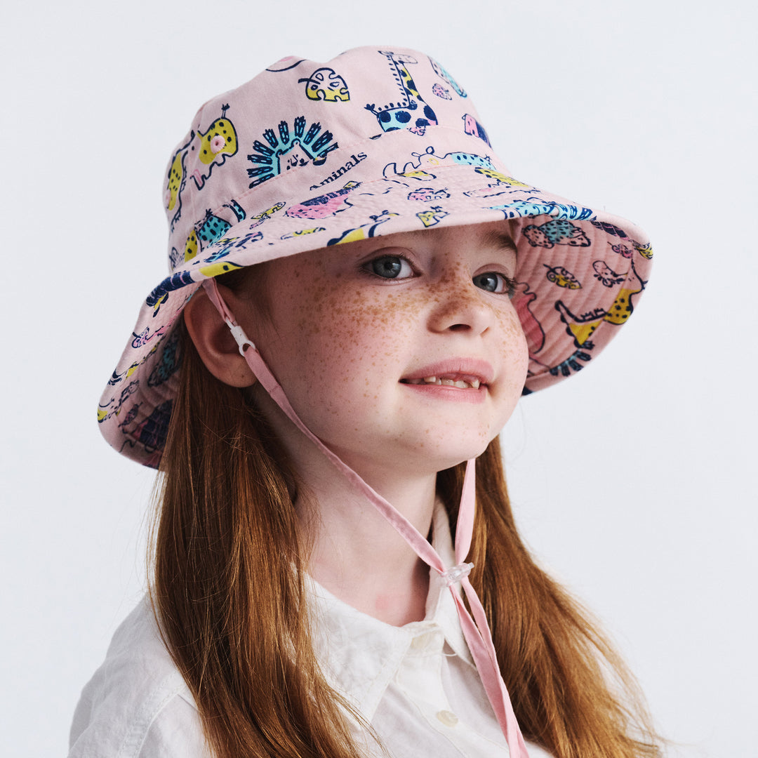 Cancer Council | Darcy Bucket Hat - Lifestyle Side | Pink Zoo | UPF50+ Protection