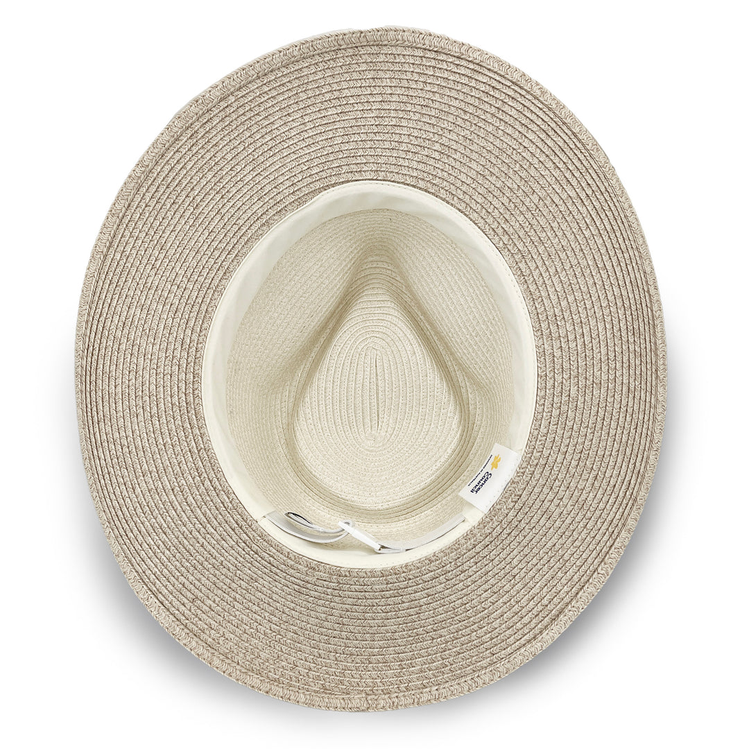 Cancer Council | Nadia Fedora Hat - Under Brim | Ivory/Camel | UPF50+ Protection