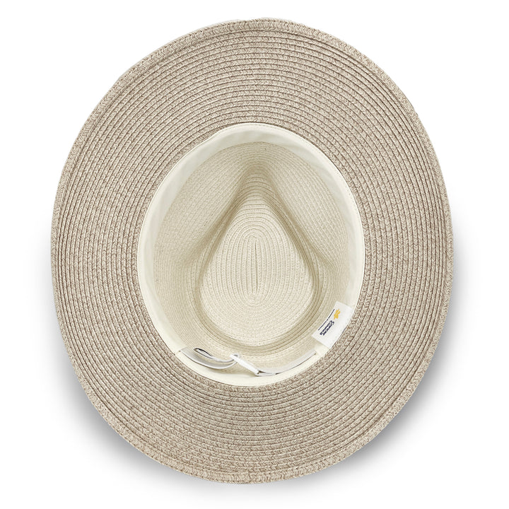 Cancer Council | Nadia Fedora Hat - Under Brim | Ivory/Camel | UPF50+ Protection