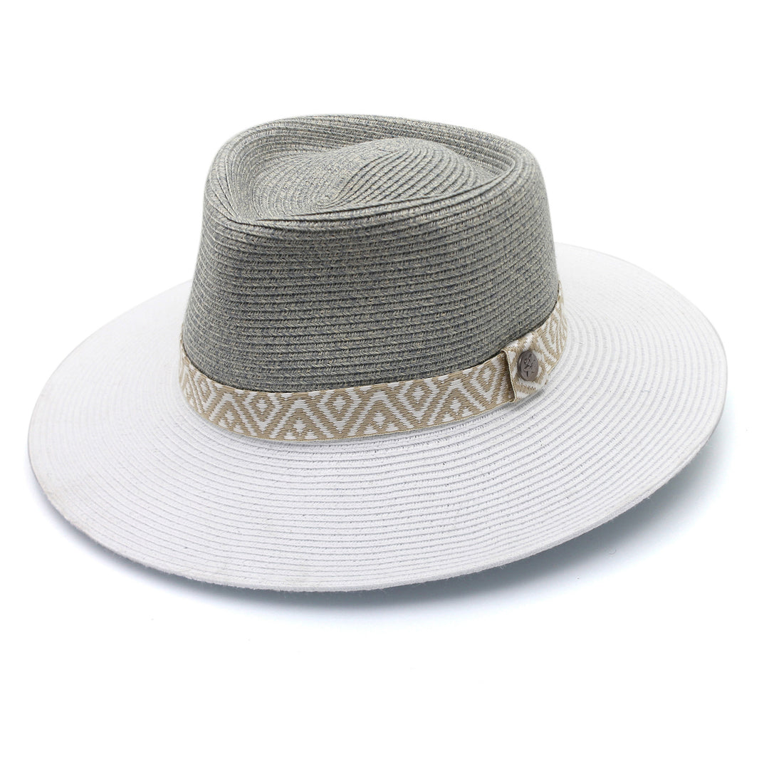 Cancer Council | Nadia Fedora Hat - Angle | Seafoam/White | UPF50+ Protection