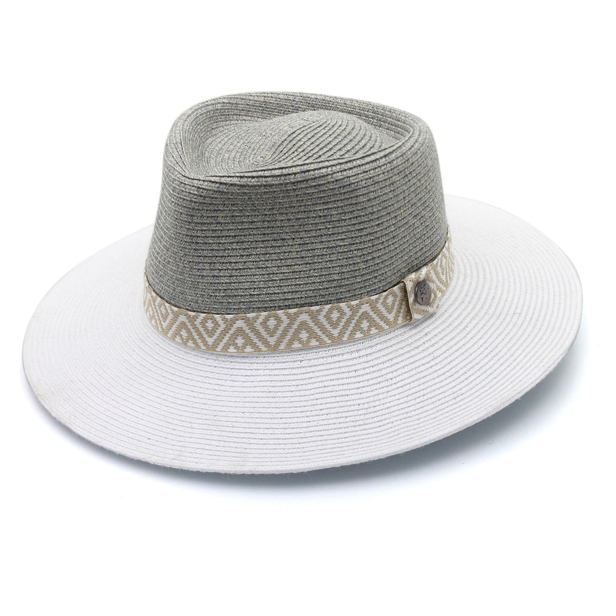 Cancer Council | Nadia Fedora Hat - Angle | Seafoam/White | UPF50+ Protection