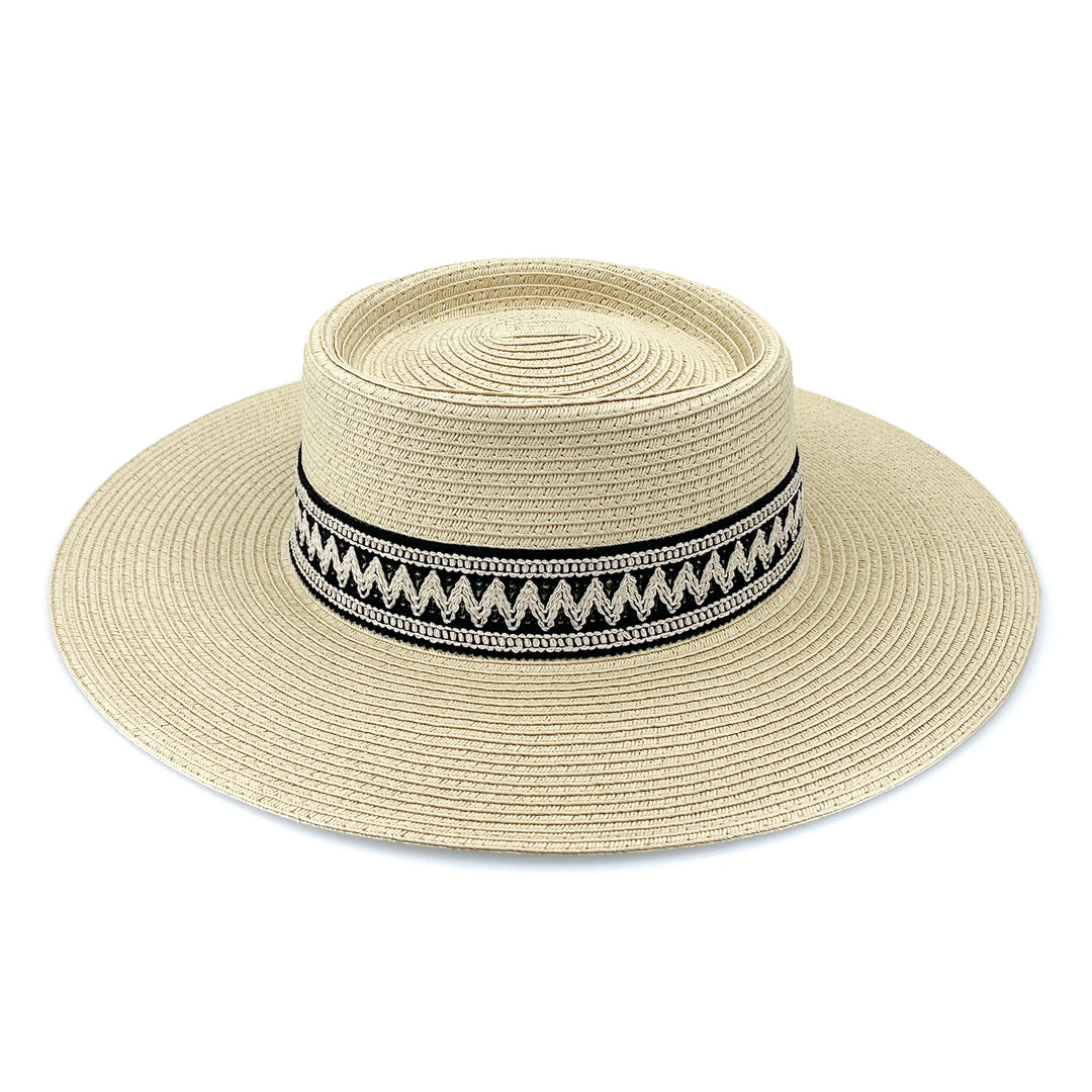 Cancer Council | Leila Capeline Hat - Angle | Black/Natural | UPF50+ Protection