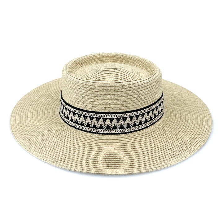 Cancer Council | Leila Capeline Hat - Angle | Black/Natural | UPF50+ Protection