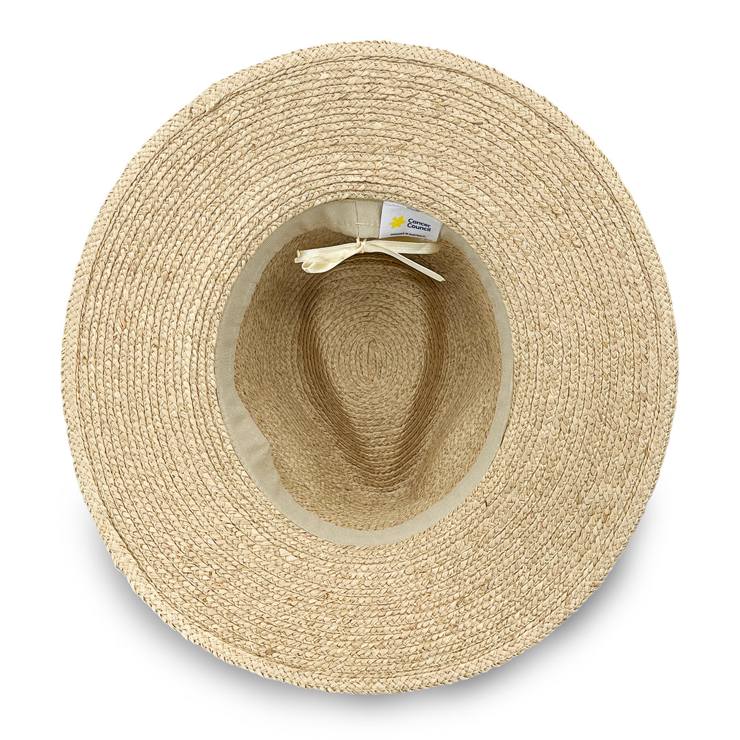 Cancer Council | Pamela Fedora Hat - Under Brim | Natural | UPF50+ Protection