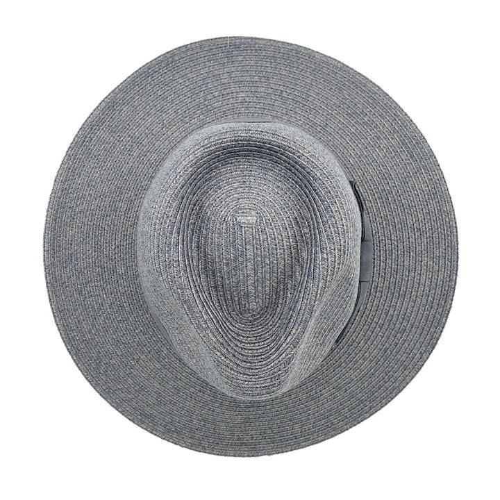 Sherry Fedora Hat in Mixed Blue colour, top view displaying crown structure and texture