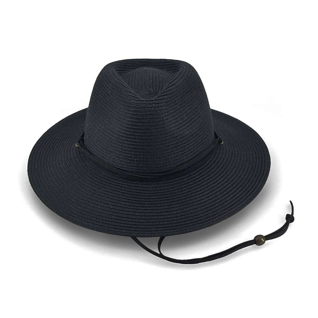 Jody Fedora Hat in Black colour, front view highlighting crown shape and brim