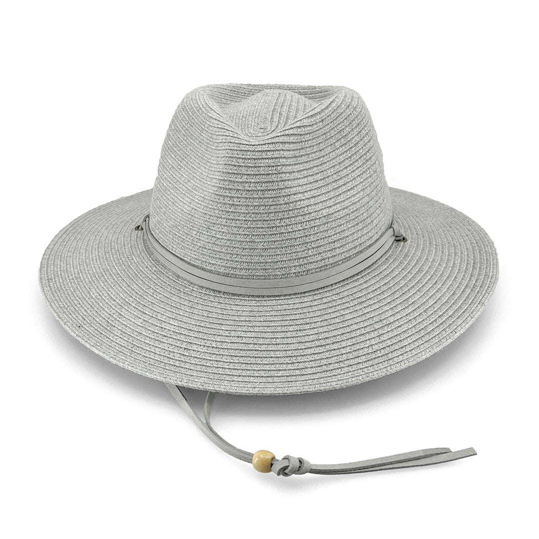 Jody Fedora Hat in Light Grey colour, front view highlighting crown shape and brim
