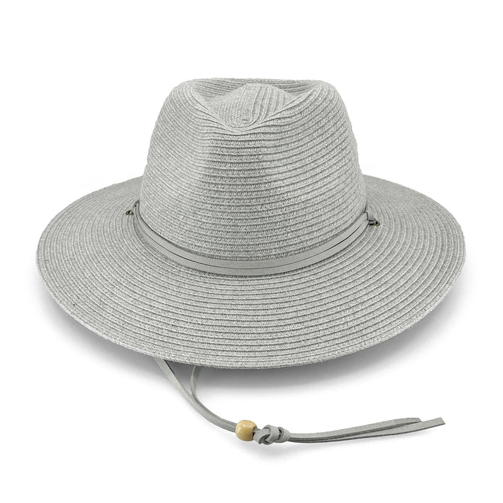 Jody Fedora Hat in Light Grey colour, front view highlighting crown shape and brim