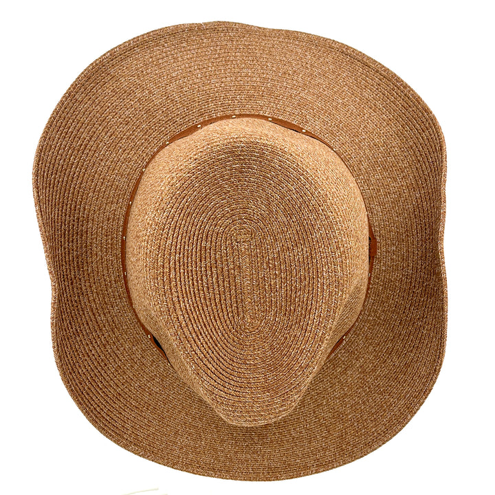 Jace Cowboy Hat in Cinnamon colour, top view displaying crown structure and texture
