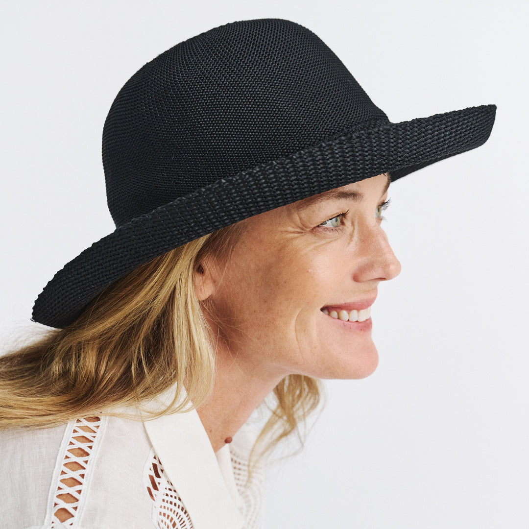Cancer Council | Classic Breton Hat - Lifestyle Side | Black | UPF50+ Protection