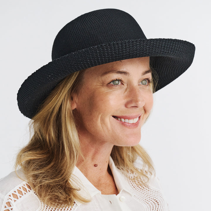 Cancer Council | Classic Breton Hat - Lifestyle Angle | Black | UPF50+ Protection