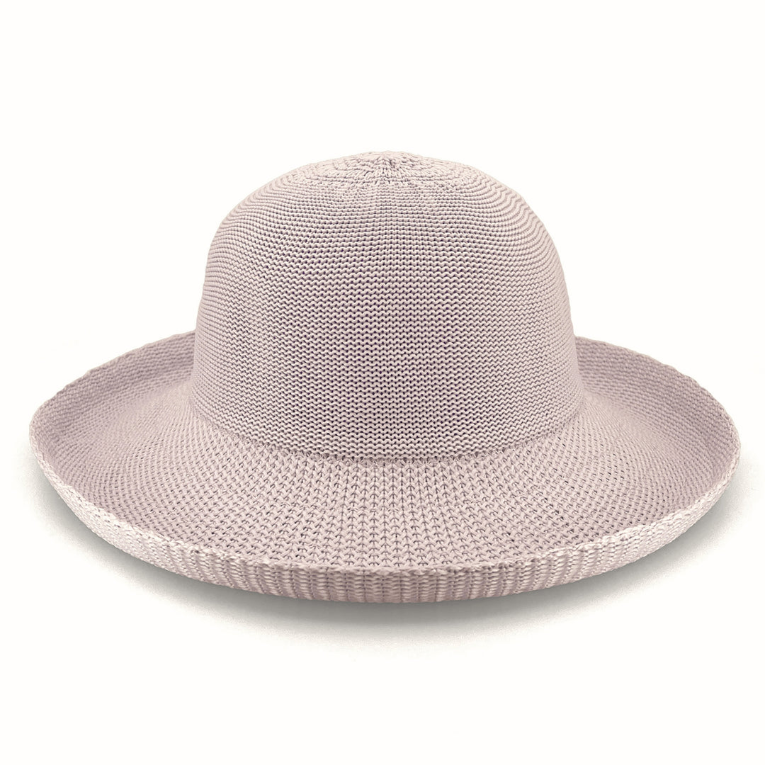 Classic Breton Hat in Lilac colour, angled product view showing structured crown and wide brim