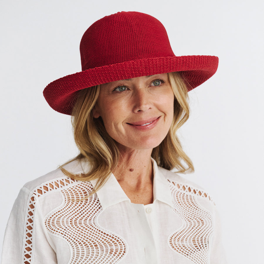Cancer Council | Classic Breton Hat - Front Model | Poppy | UPF50+ Protection