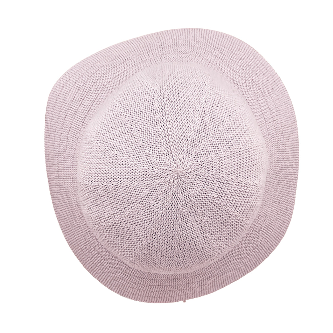 Tamzin Bucket Hat in Lilac colour, top view displaying crown structure and texture