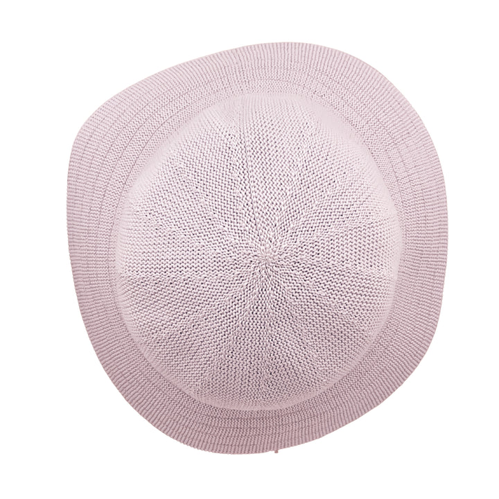 Tamzin Bucket Hat in Lilac colour, top view displaying crown structure and texture