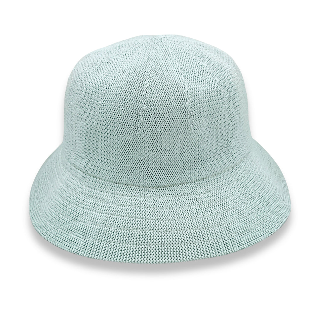 Tamzin Bucket Hat in Mint Blue colour, front view highlighting crown shape and brim