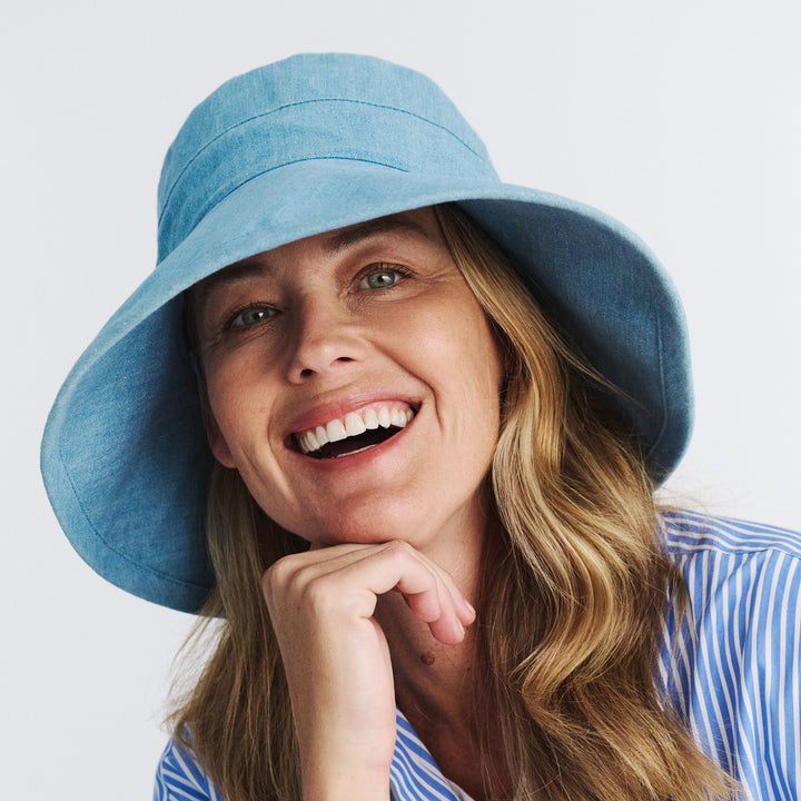 Cancer Council | Essential Traveller Hat - Lifestyle Brim Down | Denim Blue | UPF50+ Protection