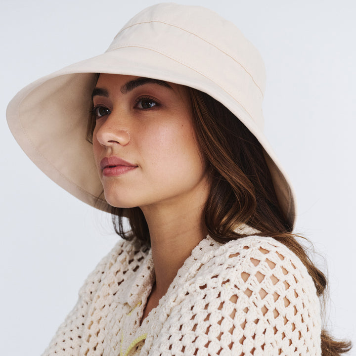 Cancer Council | Essential Traveller Hat - Model | Natural | UPF50+ Protection